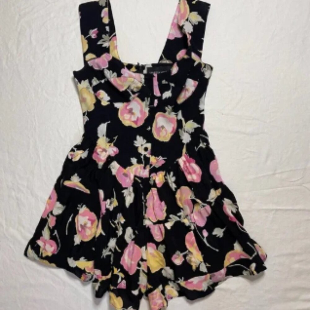 Vanessa Mooney Black Floral Romper